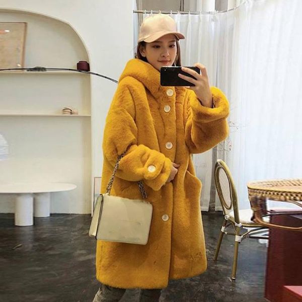 women's fur & faux coat with hood jacket oversize women warm artificial furry long overcoat 2021 winter female button fluffy coats, Black
women's fur & faux coat with hood jacket oversize women warm artificial furry long overcoat 2021 winter female button fluffy coats, Black