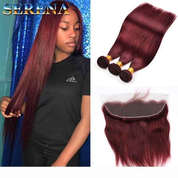 brazilian wine red silky straight human hair 3 bundles with 13x4 lace frontal burgundy 99j virgin hair extensions with frontal closure, Black;brown
brazilian wine red silky straight human hair 3 bundles with 13x4 lace frontal burgundy 99j virgin hair extensions with frontal closure, Black;brown