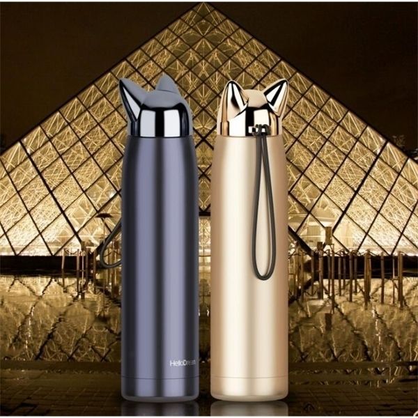 double wall thermos stainless steel vacuum flasks cups cute cat fox ear thermal coffee milk travel water bottle mug cup 320ml
double wall thermos stainless steel vacuum flasks cups cute cat fox ear thermal coffee milk travel water bottle mug cup 320ml