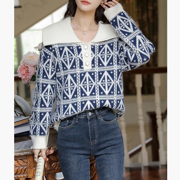 women's sweaters female autumn/winter 2021 french doll collar sweater coat gentle wind loose, White;black
women's sweaters female autumn/winter 2021 french doll collar sweater coat gentle wind loose, White;black