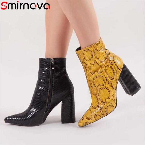 Smirnova 2020 fashion ankle boots for women pointed toe zip square high heels shoes mixed colors prom ladies boots women, Black
Smirnova 2020 fashion ankle boots for women pointed toe zip square high heels shoes mixed colors prom ladies boots women, Black