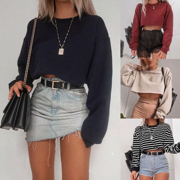autumn fashion women's long sleeve crop t-shirts casual women loose pullover spring clothes outdoor short t-shirt suits, White
autumn fashion women's long sleeve crop t-shirts casual women loose pullover spring clothes outdoor short t-shirt suits, White