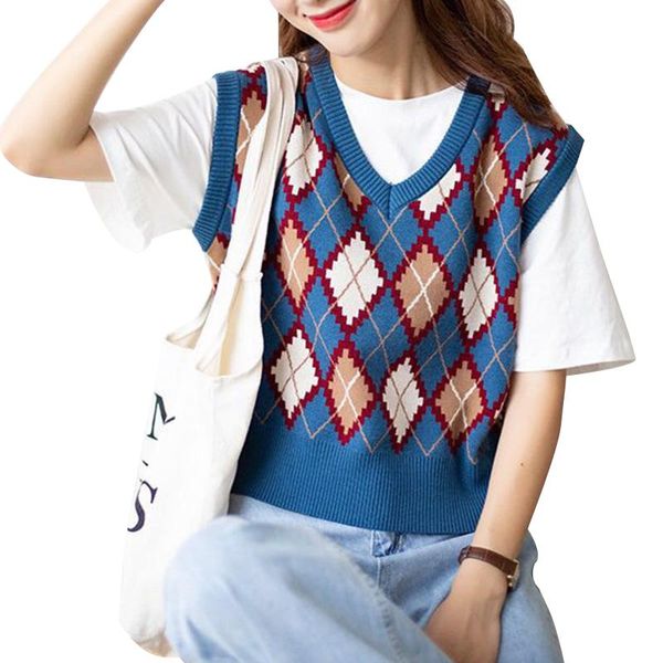 women's vests women sweater vest loose knitted autumn casual style sleeveless v-neck argyle pattern pullover lady, Black;white
women's vests women sweater vest loose knitted autumn casual style sleeveless v-neck argyle pattern pullover lady, Black;white
