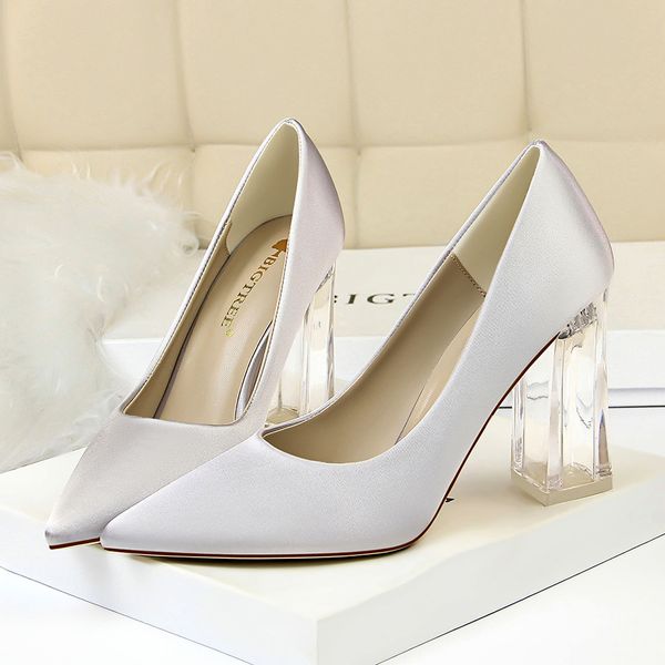 2021 plus size 43 female block 10cm high heels lady pale pink scarpins jumps satin wedding bombs bling shoes transparent lcuq, Black 
2021 plus size 43 female block 10cm high heels lady pale pink scarpins jumps satin wedding bombs bling shoes transparent lcuq, Black
