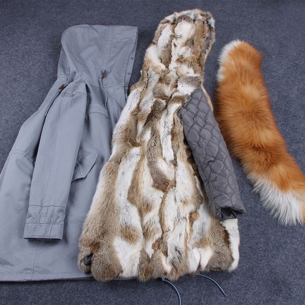 mao mao kong fashion women's real rabbit fur lining winter jacket coat natural fox fur collar hooded long parkas outwear dhl 5-7 lj2012, Black
mao mao kong fashion women's real rabbit fur lining winter jacket coat natural fox fur collar hooded long parkas outwear dhl 5-7 lj2012, Black