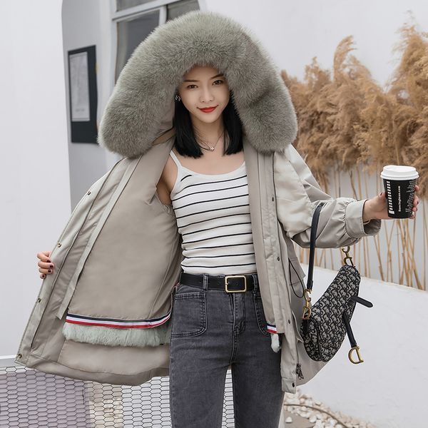 winter new 2020 women rabbit skin lining parka with real fox fur collar hood warm coat outwear female d4nz, Black
winter new 2020 women rabbit skin lining parka with real fox fur collar hood warm coat outwear female d4nz, Black