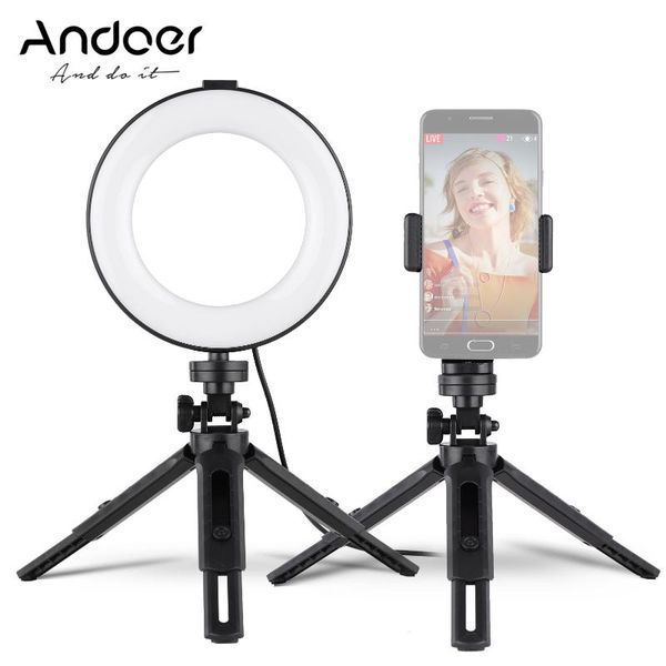 andoer 6 inch ring light fill light kit with tripod stands phone holder remote shutter for smartphone live pgraphy
andoer 6 inch ring light fill light kit with tripod stands phone holder remote shutter for smartphone live pgraphy