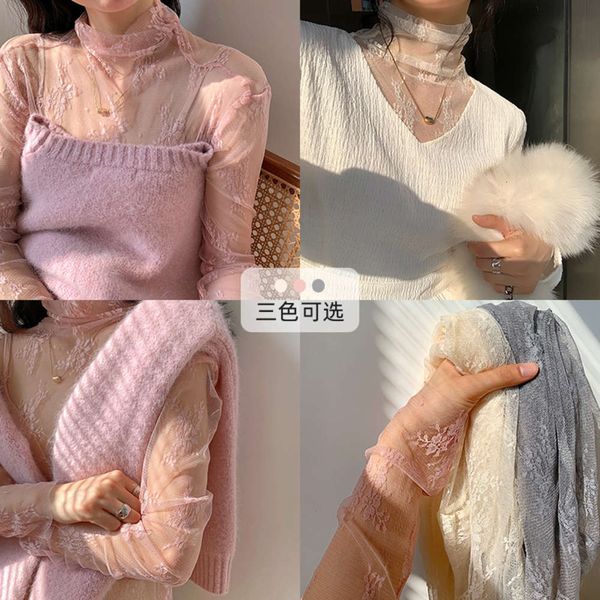 geming lace with wtern style half high collar mh shirt and spring undergarment q1023, White
geming lace with wtern style half high collar mh shirt and spring undergarment q1023, White