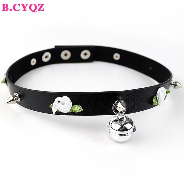 b.cyqz black spike choker belt collar women pu leather goth bell choker necklace for women party gift collar jewelry, Golden;silver
b.cyqz black spike choker belt collar women pu leather goth bell choker necklace for women party gift collar jewelry, Golden;silver