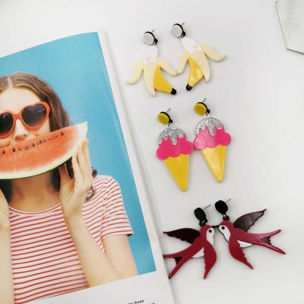 dangle & chandelier fashion funny colorful banana cream acrylic earrings red swallow long tassel drop for women girls jewelry1, Silver
dangle & chandelier fashion funny colorful banana cream acrylic earrings red swallow long tassel drop for women girls jewelry1, Silver