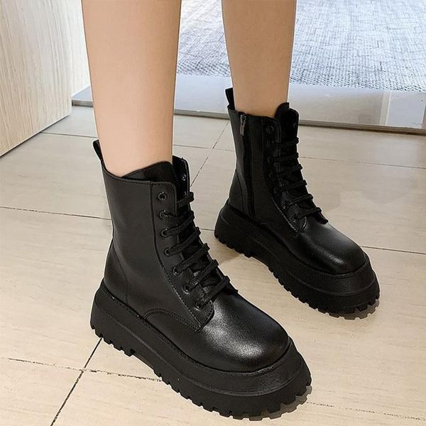 boots platform women combat waterproof ladies snow boots non slip women's lace up soft leater female footwear warm winter, Black
boots platform women combat waterproof ladies snow boots non slip women's lace up soft leater female footwear warm winter, Black