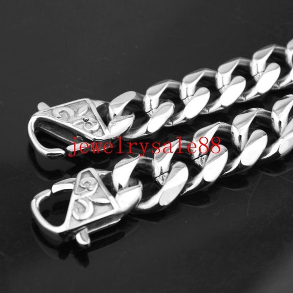 13/15mm width stainless steel polishing silver color cuban link chain bracelet bangle mens fashion 7-11inch choose, Black
13/15mm width stainless steel polishing silver color cuban link chain bracelet bangle mens fashion 7-11inch choose, Black