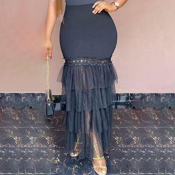 women long tulle skirt mesh see through high waist elastic lace with zipper spring summer falda elegant female fashion saia, Black
women long tulle skirt mesh see through high waist elastic lace with zipper spring summer falda elegant female fashion saia, Black