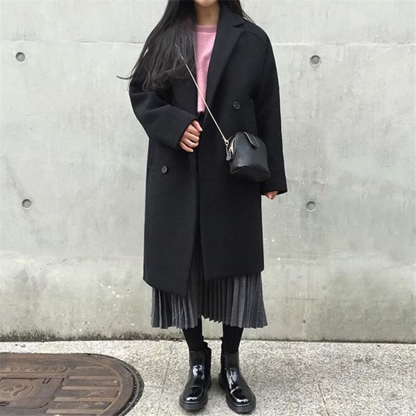 women's wool & blends 2021 winter fashion ladies coat casual women overcoat slim fit warm elegant solid color female outerwear, Black
women's wool & blends 2021 winter fashion ladies coat casual women overcoat slim fit warm elegant solid color female outerwear, Black