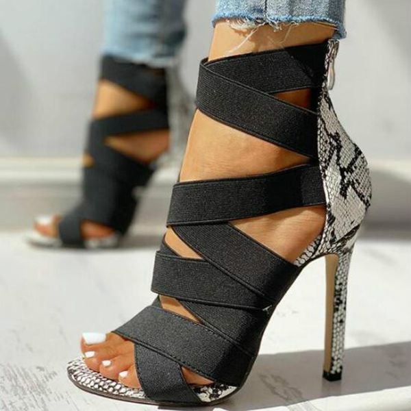 2021 new women pumps high heels fashion summer sandals bandage ladies patchwork 11cm snake casual shoes 6kk1, Black
2021 new women pumps high heels fashion summer sandals bandage ladies patchwork 11cm snake casual shoes 6kk1, Black