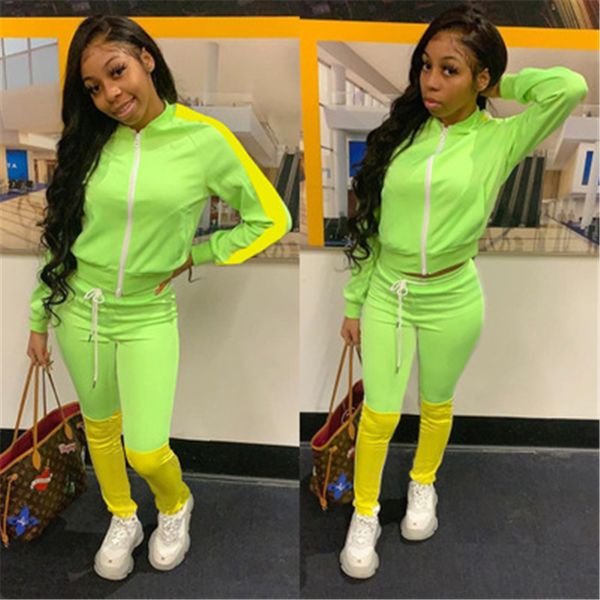ladies fluorescent green 2pcs sets fashion trend long sleeve zipper pant sport suits designer female spring new casual loose tracksuits, Gray
ladies fluorescent green 2pcs sets fashion trend long sleeve zipper pant sport suits designer female spring new casual loose tracksuits, Gray
