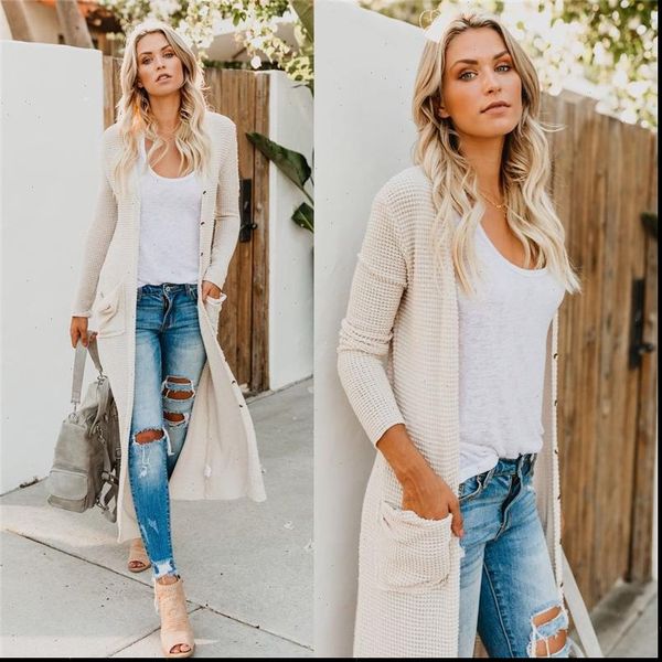female button pocket long cardigan sweater women autumn amp winter windbreaker thin knitted casual sweaters clothes streetwear, White;black
female button pocket long cardigan sweater women autumn amp winter windbreaker thin knitted casual sweaters clothes streetwear, White;black