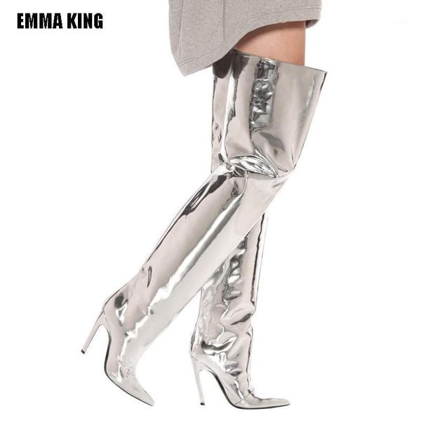 boots fashion sliver patent leather over the knee women runway stiletto high heels shoes pointed toe for winter1, Black
boots fashion sliver patent leather over the knee women runway stiletto high heels shoes pointed toe for winter1, Black