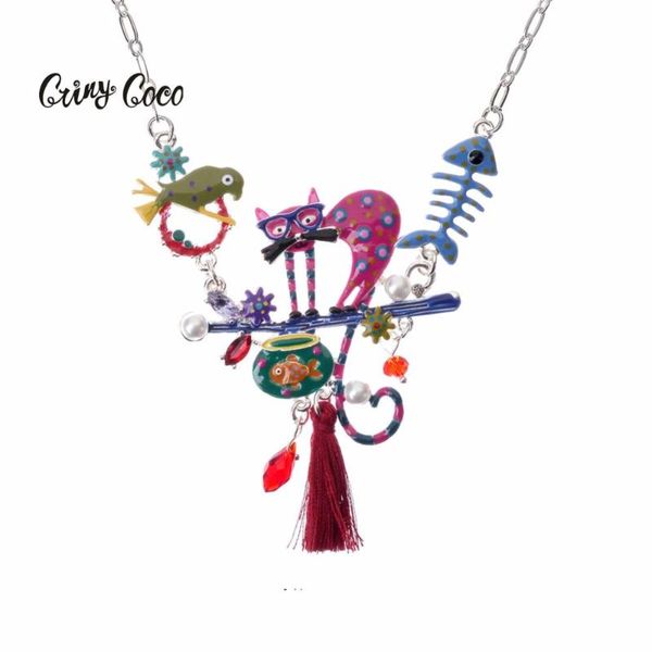 pendant necklaces colorful cat necklace enamel tassel fish bones chocker alloy animal statement for women girls kids jewelry 2021, Silver
pendant necklaces colorful cat necklace enamel tassel fish bones chocker alloy animal statement for women girls kids jewelry 2021, Silver