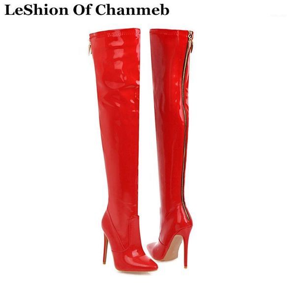 big plus size 48 12cm stiletto thin heels point toe shiny gloss over the knee boots women ladies evening party dancing boots1, Black
big plus size 48 12cm stiletto thin heels point toe shiny gloss over the knee boots women ladies evening party dancing boots1, Black