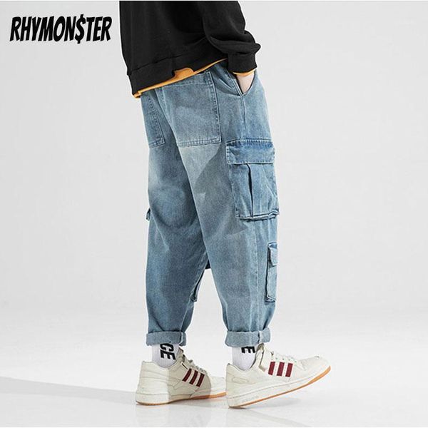 men's jeans rhymonster mulit-pockets white washed denin 2021 hip hop fashion streetwear men high street casual harem trousers1, Blue
men's jeans rhymonster mulit-pockets white washed denin 2021 hip hop fashion streetwear men high street casual harem trousers1, Blue