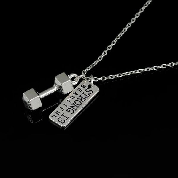pendant necklaces skyrim dumbbell with strong is beautiful dog tag weightlifting necklace fitness jewelry, Silver
pendant necklaces skyrim dumbbell with strong is beautiful dog tag weightlifting necklace fitness jewelry, Silver