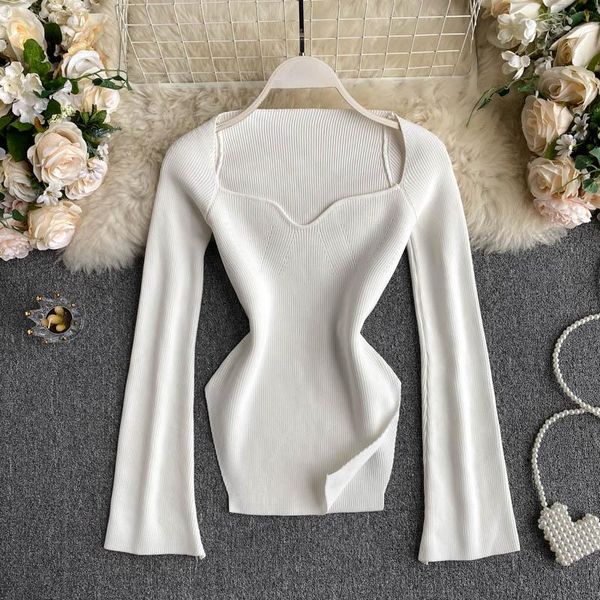 scheming leaky clavicle knitted women's new tight-fitting undershirts wild sweaters, White
scheming leaky clavicle knitted women's new tight-fitting undershirts wild sweaters, White