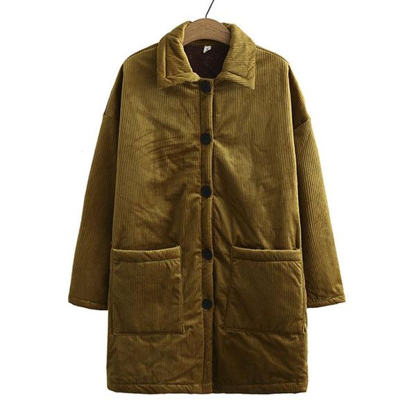 women's down & parkas 2021 winter coat women loose single-breasted lining fleece thick corduroy fabric long parka jacket female, Black
women's down & parkas 2021 winter coat women loose single-breasted lining fleece thick corduroy fabric long parka jacket female, Black