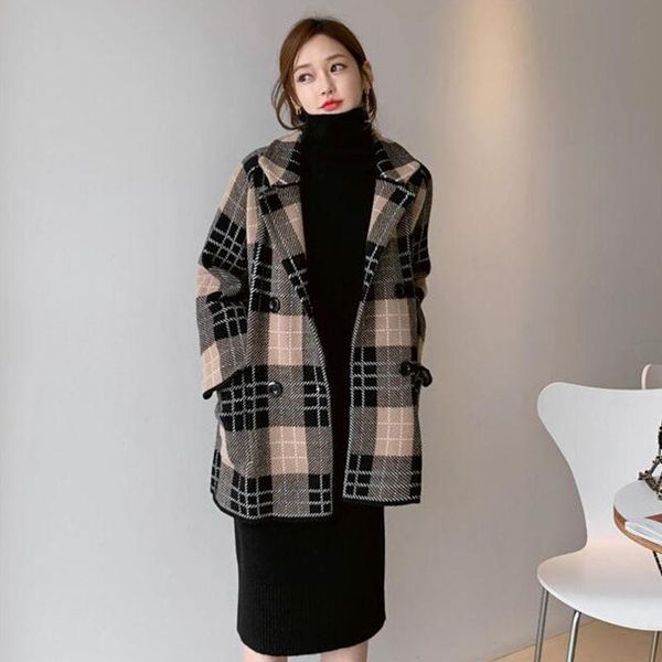 woolen coat women's korean-style plaid coat women's 2021 new style for autumn and winter winter, Black
woolen coat women's korean-style plaid coat women's 2021 new style for autumn and winter winter, Black