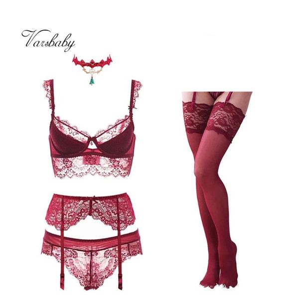 varsbaby wholesale lace push up bra sets bra+panties+garter+stockings+necklace christmas underwear, Red;black
varsbaby wholesale lace push up bra sets bra+panties+garter+stockings+necklace christmas underwear, Red;black
