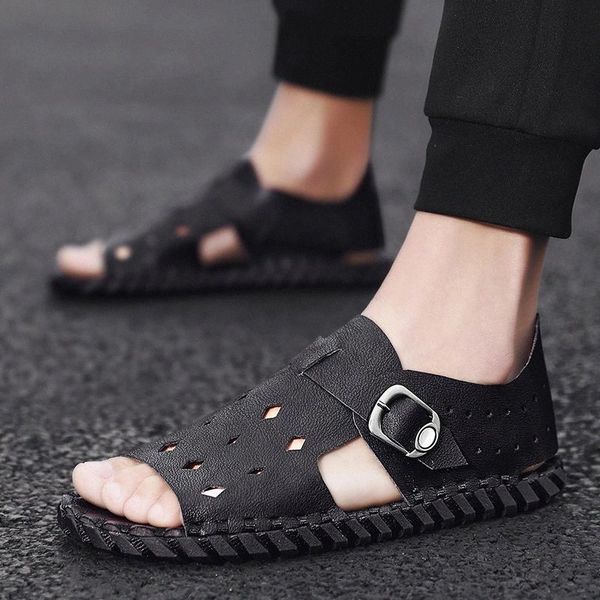 men sandals leather men sandals summer shoes handmade beach breathable buckle gladiator sandals for zapatillas hombre #if94, Black
men sandals leather men sandals summer shoes handmade beach breathable buckle gladiator sandals for zapatillas hombre #if94, Black