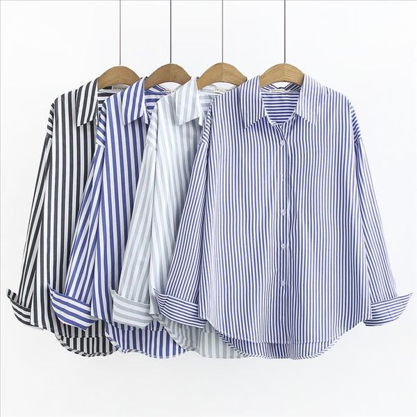2019 oversized plus size causal women shirt women spring summer striped shirt drop shipping good quality, White
2019 oversized plus size causal women shirt women spring summer striped shirt drop shipping good quality, White