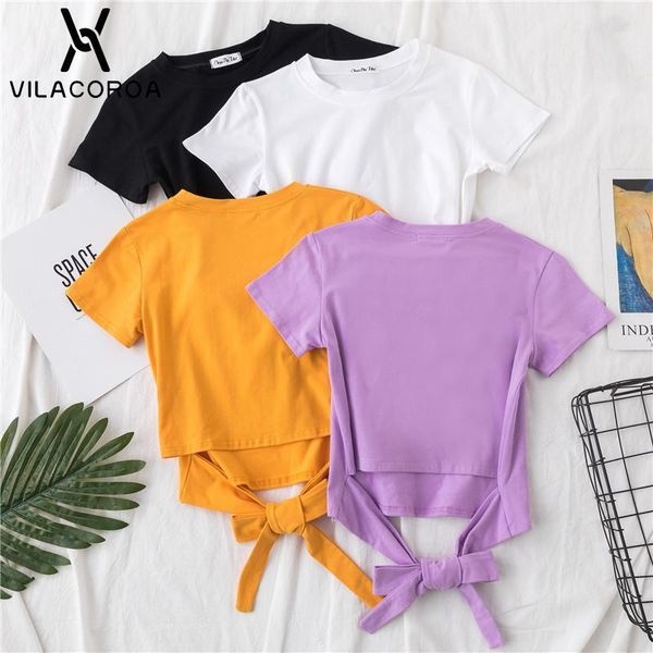 summer solid color t shirt women cropped round neck short sleeve bow sash ladies korean clothing women mini t shirt1, White
summer solid color t shirt women cropped round neck short sleeve bow sash ladies korean clothing women mini t shirt1, White