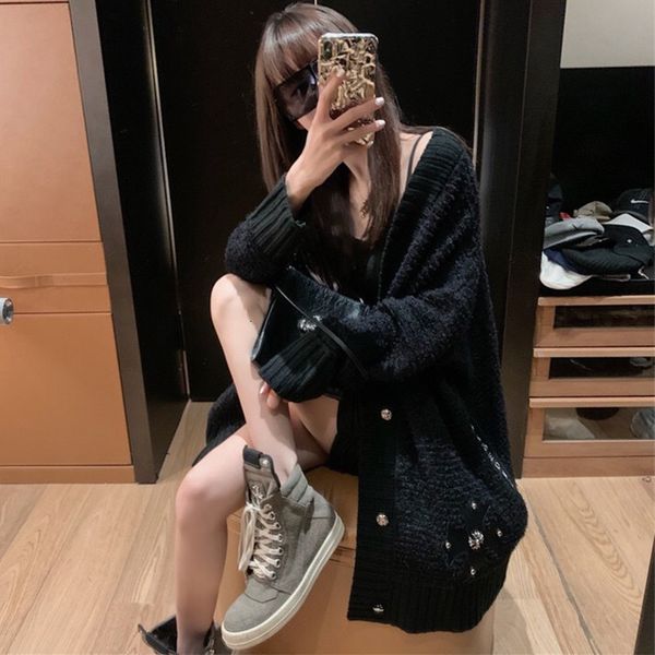 coat crosin women's fashion cross skin label net red knitted cardigan niche medium length design sweater, Black
coat crosin women's fashion cross skin label net red knitted cardigan niche medium length design sweater, Black