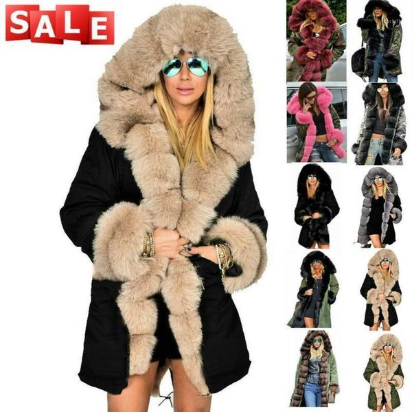 new women ladies autumn winter long warm thick parka faux fur jacket hooded coat plus size s-5xl winter jacket coat 20191, Black;brown
new women ladies autumn winter long warm thick parka faux fur jacket hooded coat plus size s-5xl winter jacket coat 20191, Black;brown