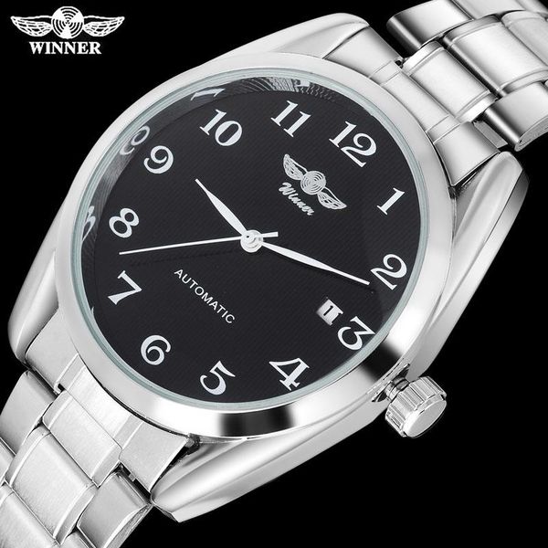 winner luxury men mechanical watches casual automatic wristwatches stainless steel band black dial auto date relogio masculino, Slivery;brown
winner luxury men mechanical watches casual automatic wristwatches stainless steel band black dial auto date relogio masculino, Slivery;brown