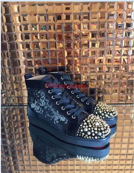 real p spikes sneakers shoes mad sneak flat ultra-comfortable studded toe red bottom sneaker fashion party wedding size 35-47 with box, Black
real p spikes sneakers shoes mad sneak flat ultra-comfortable studded toe red bottom sneaker fashion party wedding size 35-47 with box, Black