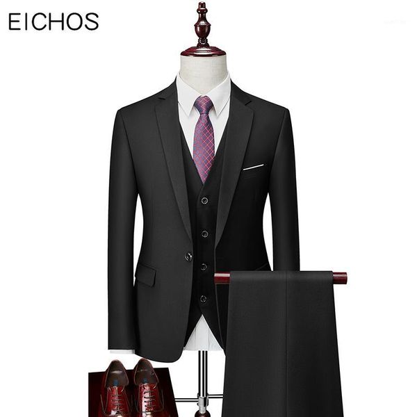 men's suits 3 pieces set slim fit business office work suit male 2020 solid black red blue white wedding suit for groom1, White;black
men's suits 3 pieces set slim fit business office work suit male 2020 solid black red blue white wedding suit for groom1, White;black