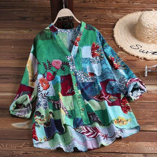 2020 spring bohemian shirt zanzea casual long sleeve blouse women vintage v-neck printed cotton tunic female blusas chemise1, White
2020 spring bohemian shirt zanzea casual long sleeve blouse women vintage v-neck printed cotton tunic female blusas chemise1, White