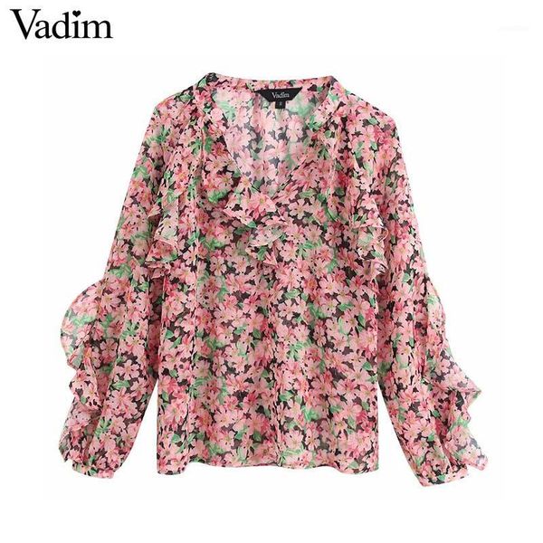 vadim women sweet chiffon floral blouse ruffles v neck long sleeve shirts female cute fashion casual blusas lb8171, White
vadim women sweet chiffon floral blouse ruffles v neck long sleeve shirts female cute fashion casual blusas lb8171, White