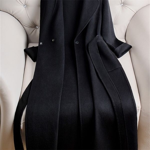 double-sided 100% woolen cashmere coat women long black autumn and winter new korean versionwomen woolen coat 201217
double-sided 100% woolen cashmere coat women long black autumn and winter new korean versionwomen woolen coat 201217