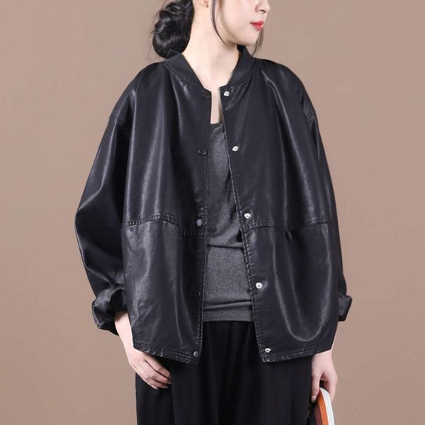 autumn winter 2020 new relaxed literature and art versatile baseball collar pu leather coat handsome age reducing temperament jacket, Black
autumn winter 2020 new relaxed literature and art versatile baseball collar pu leather coat handsome age reducing temperament jacket, Black
