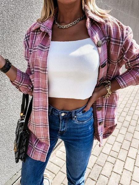 women's blouses & shirts wepbel women long casual retro plaid sleeve blouse shirt autumn winter loose coat female, White
women's blouses & shirts wepbel women long casual retro plaid sleeve blouse shirt autumn winter loose coat female, White