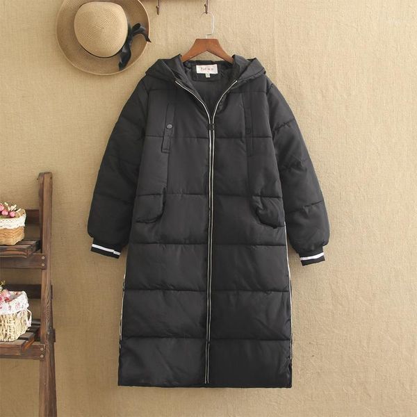 2019 winter large size women's 200 kg mid-length over-the-knee cotton coat thick warm color long-sleeved hooded cotton jacket1, Black
2019 winter large size women's 200 kg mid-length over-the-knee cotton coat thick warm color long-sleeved hooded cotton jacket1, Black
