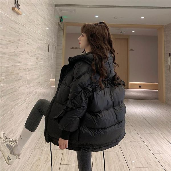 women's down & parkas loose thick warm women wadded jacket sweet design drop shoulder sleeve drawstring female jackets 2021 winter casu, Black
women's down & parkas loose thick warm women wadded jacket sweet design drop shoulder sleeve drawstring female jackets 2021 winter casu, Black