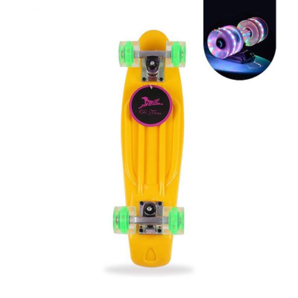 skateboarding four-wheel mini longboard 22 inches candy color skate board skateboard with led flashing wheels retro for kids
skateboarding four-wheel mini longboard 22 inches candy color skate board skateboard with led flashing wheels retro for kids