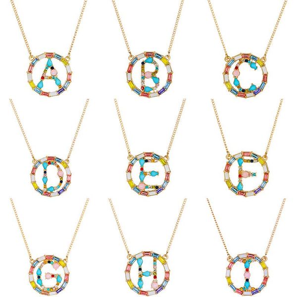 multicolor 26 letters name letter rainbow initials gold color luxury pendant fashion crystal women a-z alphabet necklace jewelry, Silver
multicolor 26 letters name letter rainbow initials gold color luxury pendant fashion crystal women a-z alphabet necklace jewelry, Silver