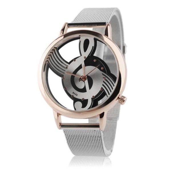 fashion watches hollow out music note pattern stainless steel mesh strap analog quartz wristwatch musical note shape dial, Slivery;brown
fashion watches hollow out music note pattern stainless steel mesh strap analog quartz wristwatch musical note shape dial, Slivery;brown