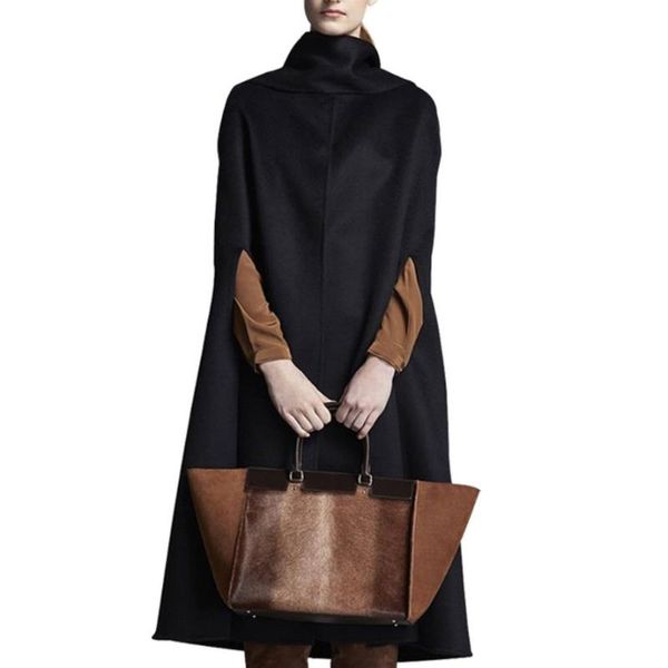 new arrival fashion cloak woolen coat women turtleneck double faced winter overcoat, Black
new arrival fashion cloak woolen coat women turtleneck double faced winter overcoat, Black