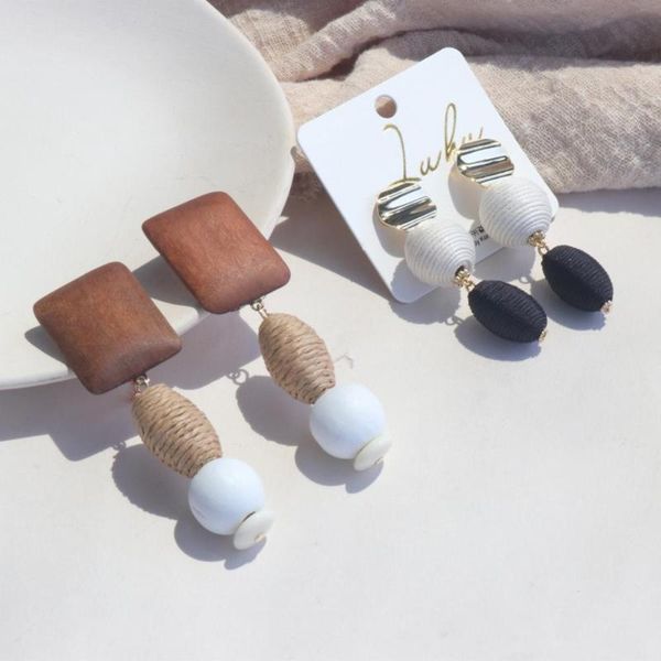 women jewelry geometry classic linen rope ball rattan hit color wood long round drop earrings, Silver
women jewelry geometry classic linen rope ball rattan hit color wood long round drop earrings, Silver